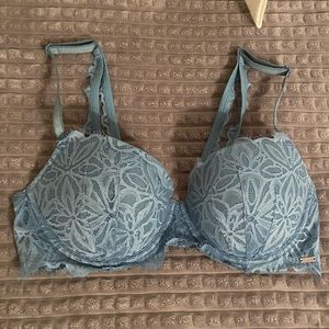 Victoria’s Secret PINK Blue Lace Push Up Bra
